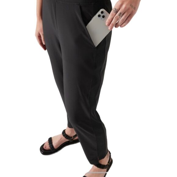 Athleta Plus Size Brooklyn High Waist‎ Ribbed ankle pant black sz 26 - Picture 7 of 13
